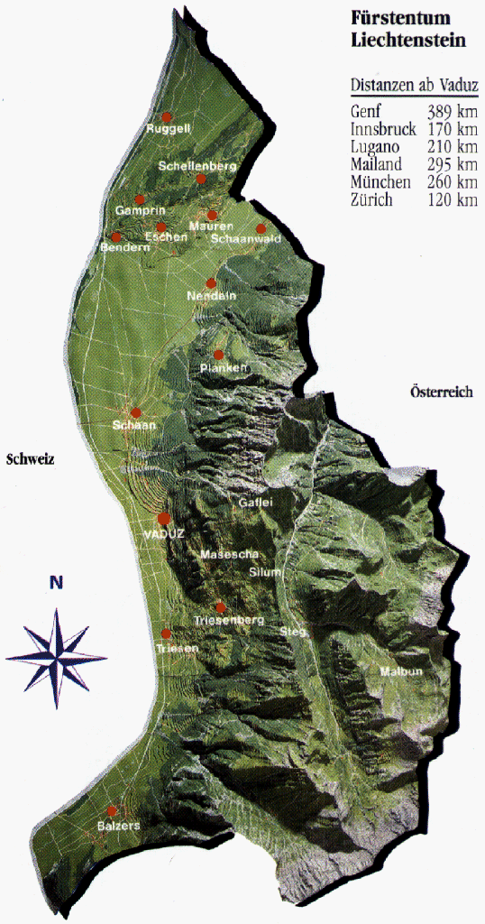 LIECHTENSTEIN TOURIST MAP